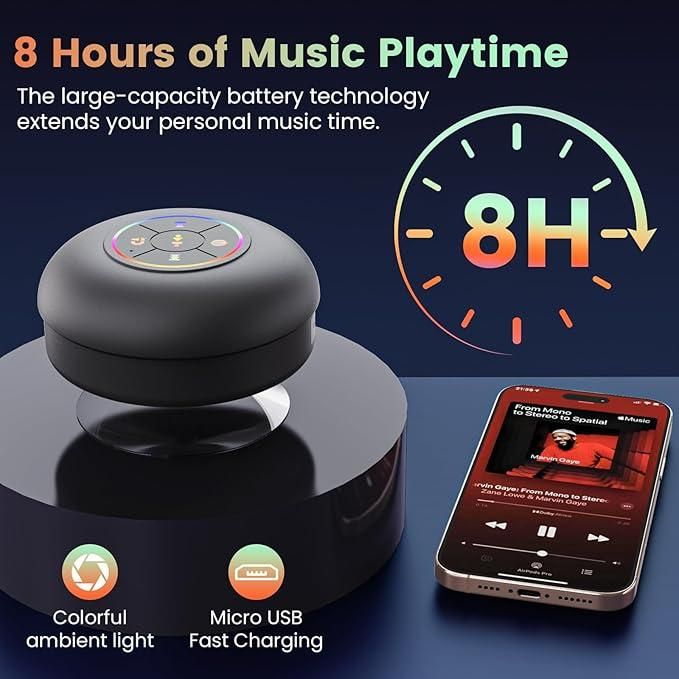 Bluetooth Speaker with Shower Party LED Lights – Waterproof & Wireles