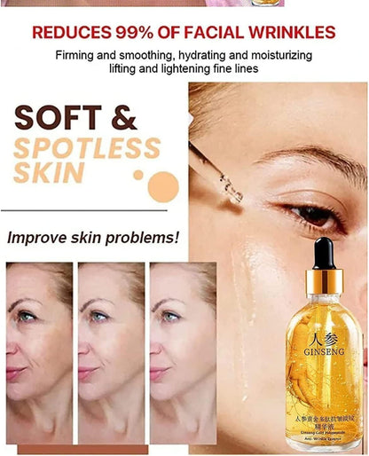 Get 3 Bottles of Ginseng Gold Anti-Ageing Serum (100ml each) for flawless, youthful skin—Order Now Before Stock Runs Out